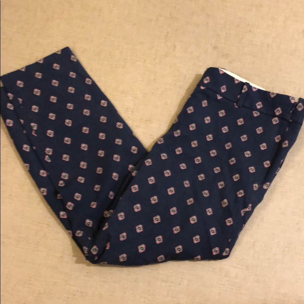 JCrew Navy with Print Pant